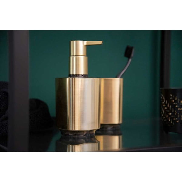 Plastičen komplet pripomočkov za kopalnico v zlati barvi Auron – Wenko-image-1