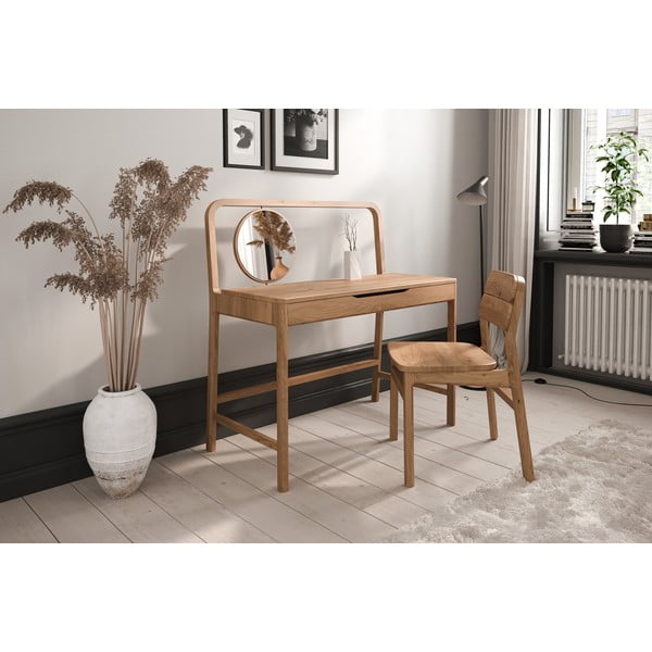 Kozmetična miza iz masivnega hrasta 57x110 cm Twig – The Beds-image-3