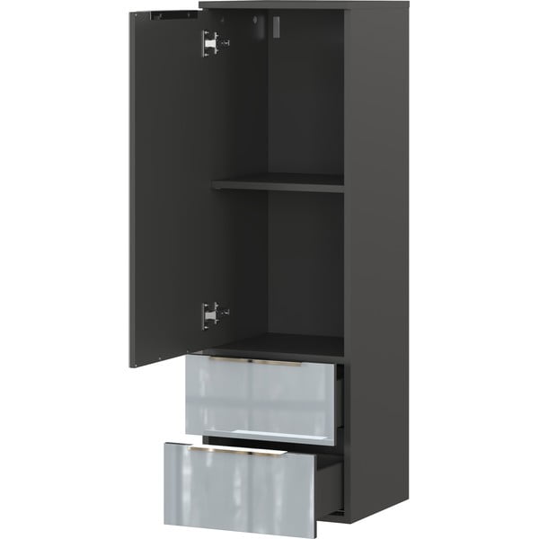 Siva visoka stenska kopalniška omarica 36x111 cm Vasio – Germania-image-3