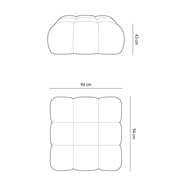 Oranžen modularni otoman iz tkanine bouclé Bellis – Micadoni Home-image-4