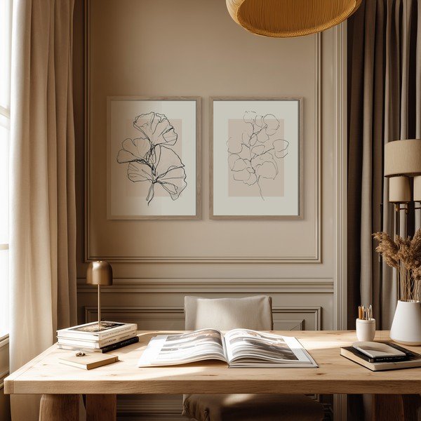 Tiskane slike v kompletu 2 ks z okvirjem 30x40 cm Floral Set – Styler-image-1