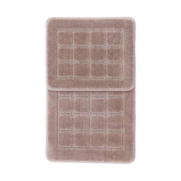 Rjave kopalniške preproge v kompletu 2 ks 50x80 cm Kareli – Foutastic-image-2