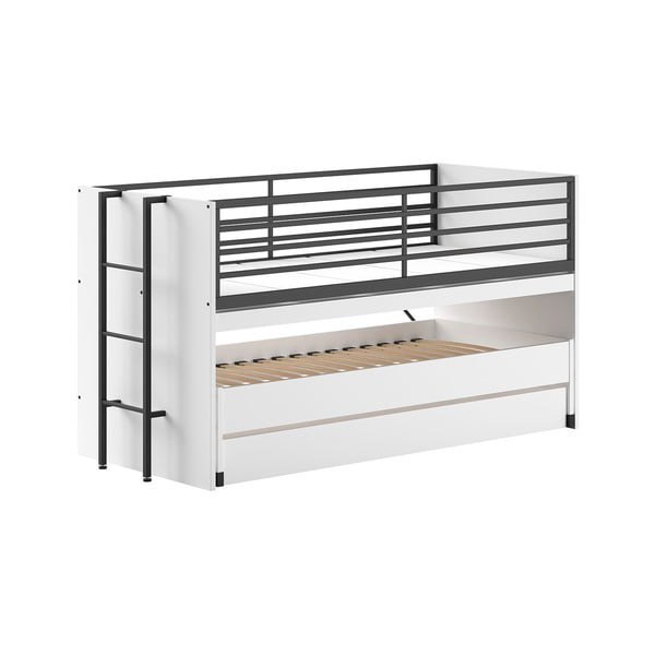 Bela pograd otroška postelja z letvenim dnom in dodatnim ležiščem 90x200 cm Sam – Vipack-image-2