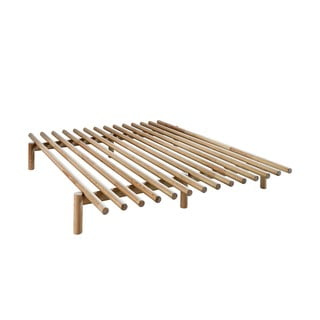 Zakonska postelja iz borovega lesa z letvenim dnom Karup Design Pace Natural, 160 x 200 cm