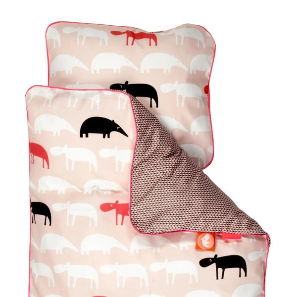 Otroška roza posteljnina Done By Deer Zoopreme, 70 x 80 cm