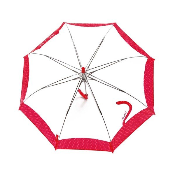 Otroški prozoren dežnik z rdečimi detajli Ptičja kletka Chat, ⌀ 74 cm-image-1