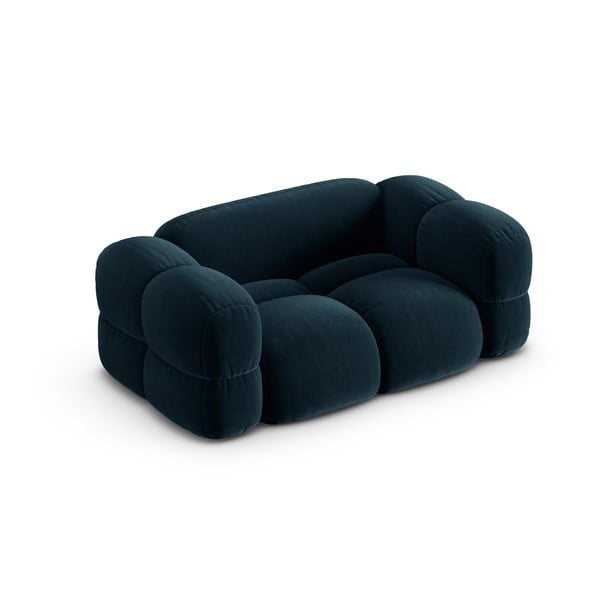 Temno modra žametna sedežna garnitura 180 cm Loretto – Cosmopolitan Design-image-3