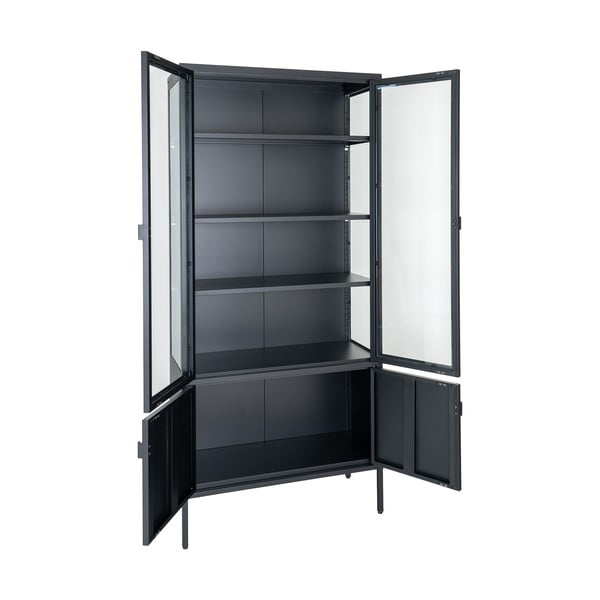 Črna kovinska vitrina 80x180 cm Brisbane – House Nordic-image-3