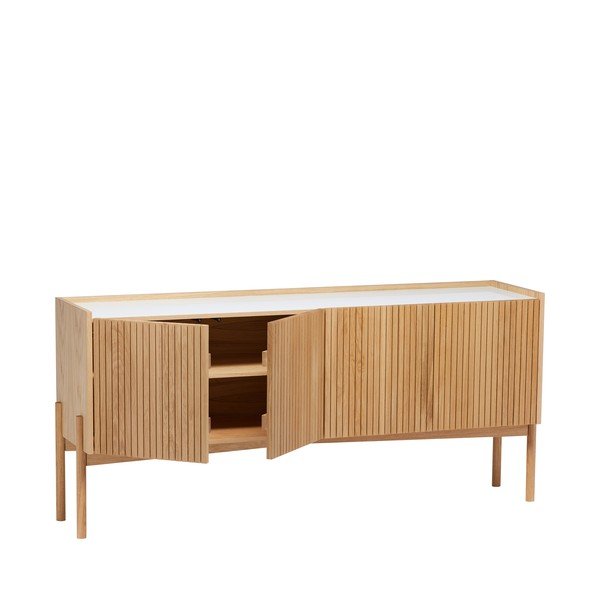 Nizka komoda v hrastovem dekorju v naravni barvi 177x42 cm Bottrup – Woodman-image-2