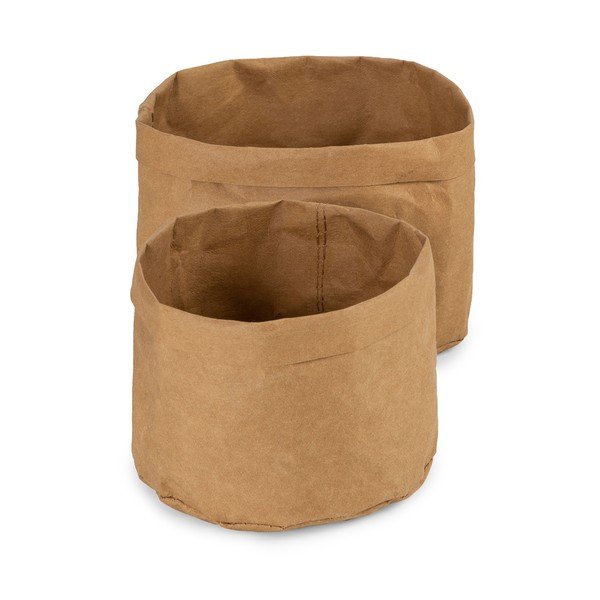 Komplet 2 temno rumenih košar za shranjevanje iz surove celuloze Compactor Ecologik-image-3