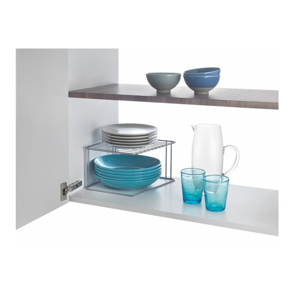 Jeklena dodatna kuhinjska polica v srebrni barvi 25x25 cm Boxe – Metaltex-image-1