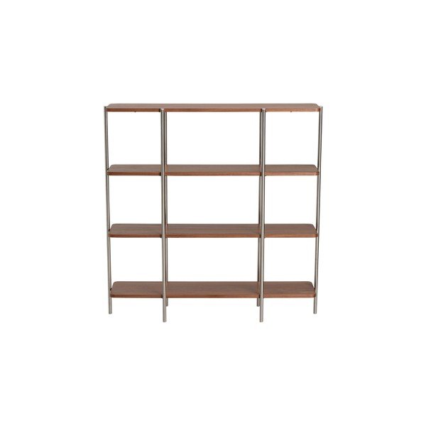 Regal v orehovem dekorju v temni naravni barvi 120x120x30 cm Lyllo – Ellos Home-image-3