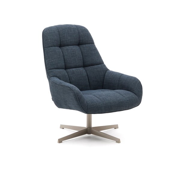 Prašno moder vrtljiv fotelj Jaspe – Kave Home