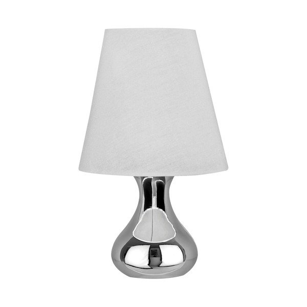 Kremno bela/v srebrni barvi kovinska namizna svetilka s tekstilnim senčilom (višina 36 cm) Nell – Premier Housewares-image-2