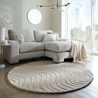 Kremno bela ročno tkana volnena okrogla preproga ø 160 cm Mesmerise Natural – Flair Rugs