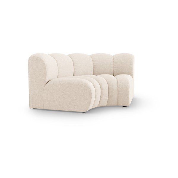 Kremno bel modul za sedežno garnituro iz šenilje (s kotom po izbiri) Lupine – Micadoni -image-1