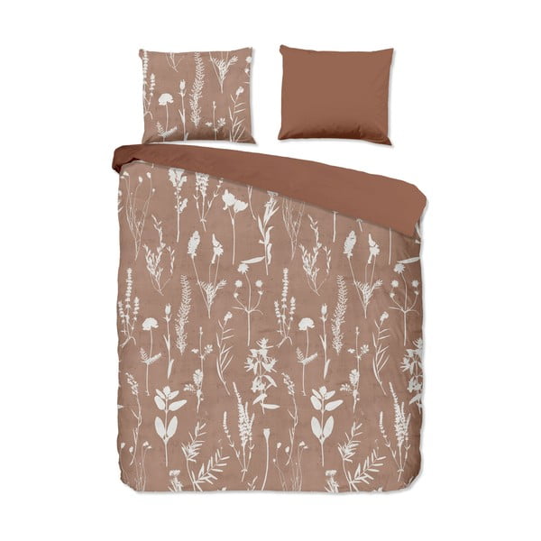 Rjava enojna podaljšana bombažna posteljnina 140x220 cm Rav – Good Morning