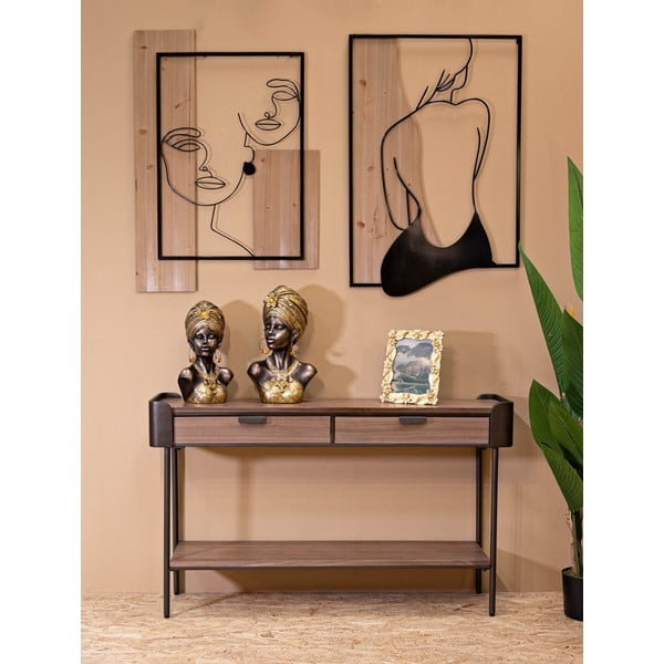 Rjava stranska mizica iz masivne jelke 31x120 cm Toronto – Mauro Ferretti-image-1