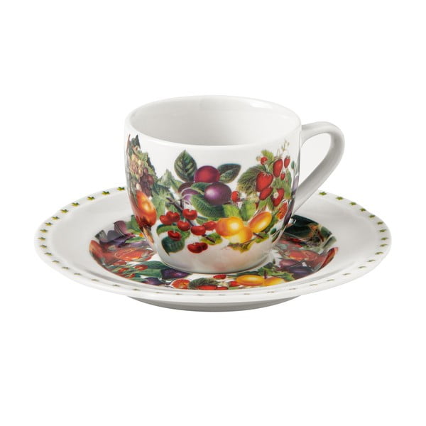 Komplet 4 porcelanastih skodelic in krožnikov Brandani Le Primizie-image-1