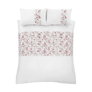 Bela in rdeča posteljnina Catherine Lansfield Jasmine Floral, 200 x 200 cm