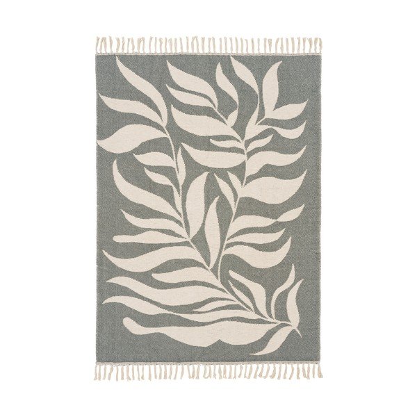 Zelena/bež bombažna odeja 130x180 cm Loni – House Nordic