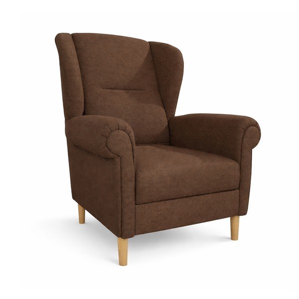 Temno rjav fotelj z naslonom Swan – Ropez