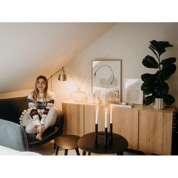 Črn aluminijast svečnik Bloomingville Deeb, višina 20 cm-image-3