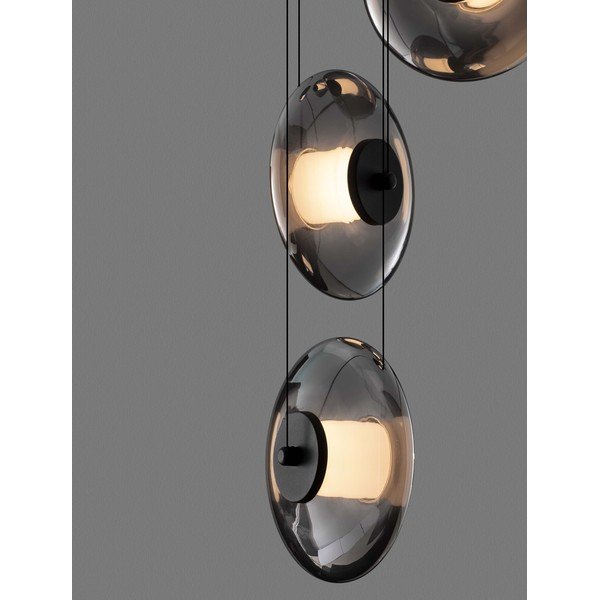 Mat črna steklena LED zatemnitvena viseča svetilka ø 40 cm Ballet – Nova Luce-image-2