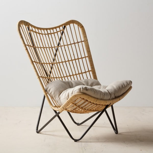 Pleten fotelj v naravni barvi – Ixia-image-2