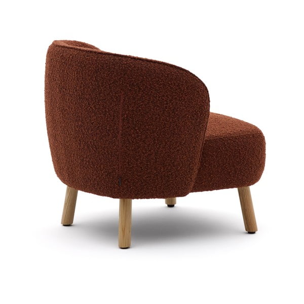 Fotelj iz tkanine bouclé v barvi terakote Ulit – Kave Home-image-4