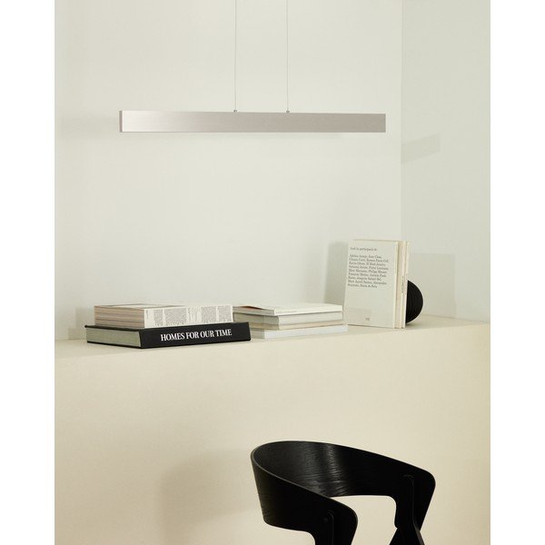 LED viseča svetilka v srebrni barvi s kovinskim senčilom Boadella – Kave Home-image-1