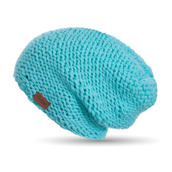 Turkizno modra ročno pletena kapa DOKE Mina