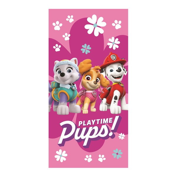 Rožnata bombažna otroška brisača 70x140 cm Paw Patrol – Jerry Fabrics