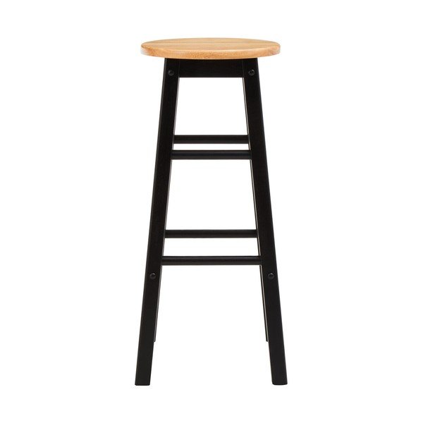 Črn/v naravni barvi barsko stol iz masivnega kavčukovca (višina sedeža 74 cm) Chester – Premier Housewares-image-2