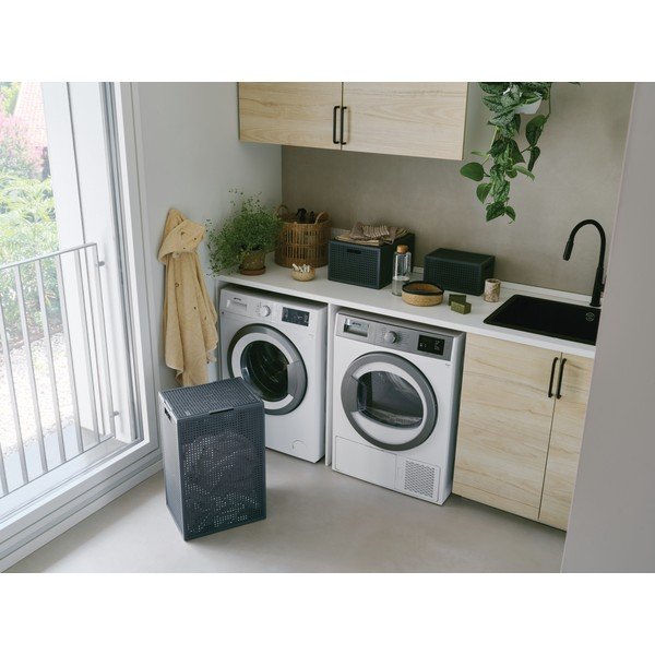 Temno siva škatla za shranjevanje s pokrovom iz reciklirane plastike 30x38x21 cm Kaya – Curver-image-2