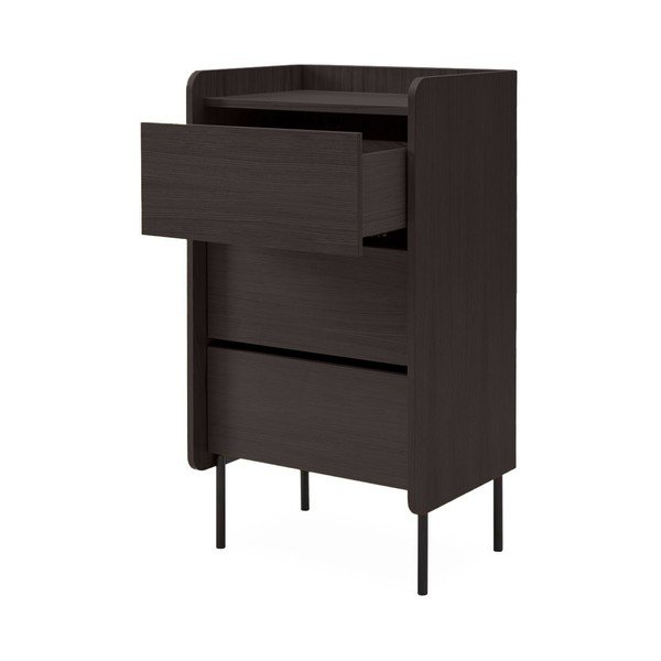 Črna visoka komoda v hrastovem dekorju 60x108,5 cm Wrap – Bonami Selection-image-3