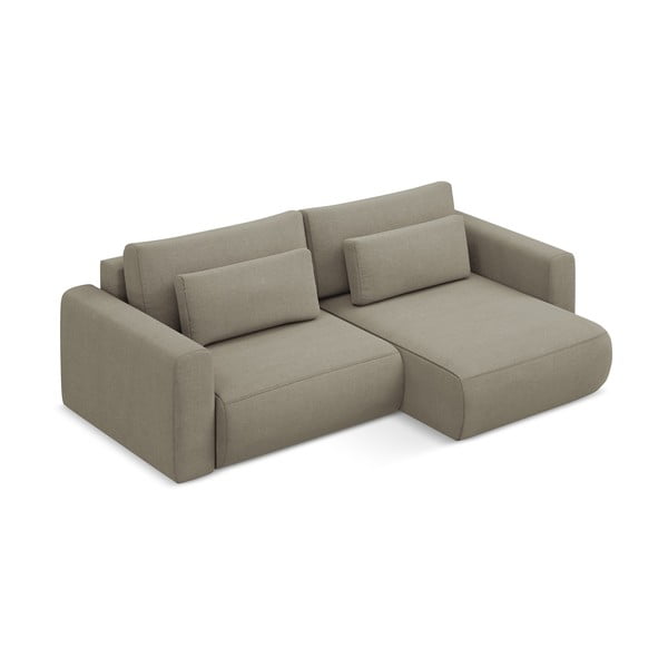 Svetlo rjava raztegljiva/s prostorom za shranjevanje kotna sedežna garnitura (desni kot/z ležalnikom) Kapua – Makamii-image-2