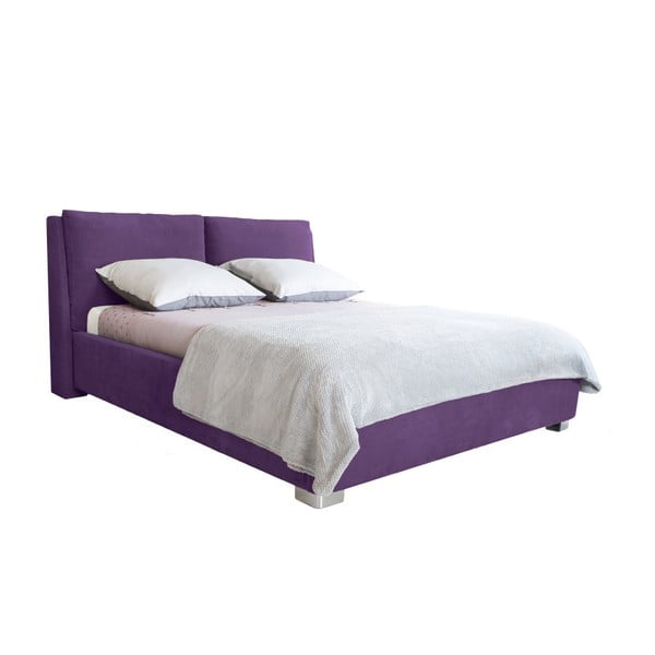 Vijolična zakonska postelja Mazzini Beds Vicky, 180 x 200 cm