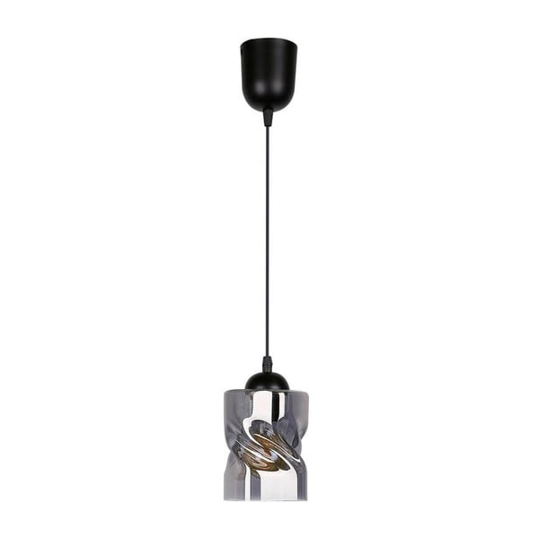 Črna viseča svetilka s steklenim senčnikom ø 10 cm Felis - Candellux Lighting