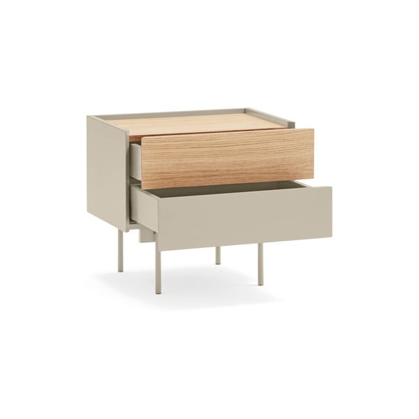 Bež/naravna nočna omarica v hrastovem dekorju Otto – Teulat-image-2