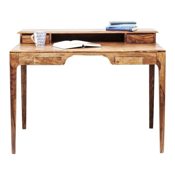 Rjava delovna miza iz eksotičnega lesa Kare Design Brooklyn
