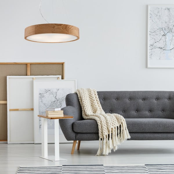 Rjava viseča svetilka s steklenim senčnikom ø 47 cm Eveline – LAMKUR-image-2