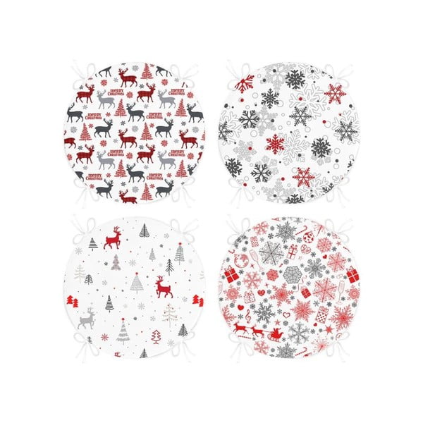 Sedežne blazine z božičnim motivom v kompletu 4 ks ø 40 cm Snowflakes – Mila Home