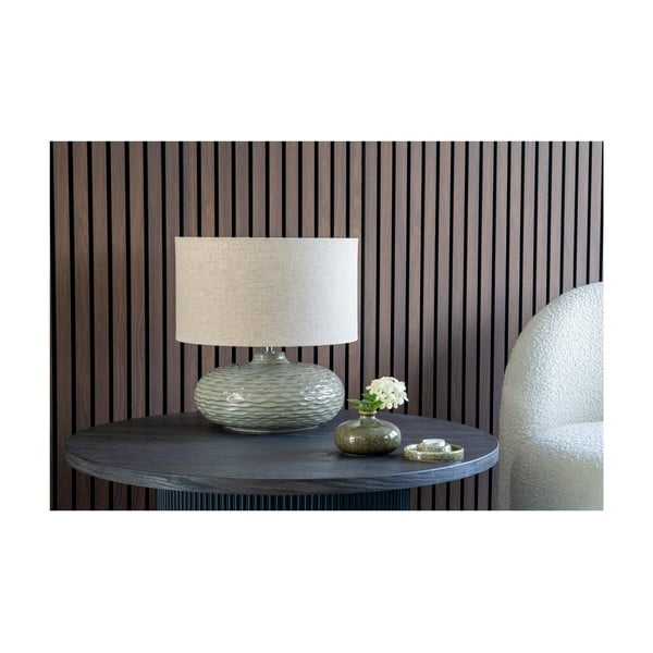 Kaki zelena keramična namizna svetilka s tekstilnim senčnikom (višina 44 cm) Oldham – House Nordic-image-2
