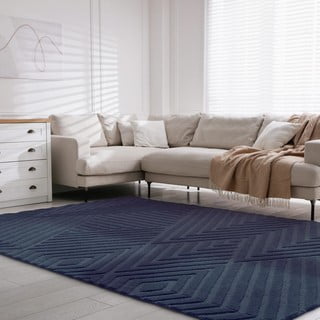 Temno modra volnena preproga 160x230 cm Hague – Asiatic Carpets