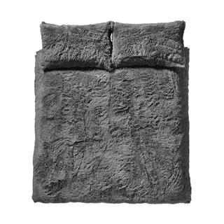 Temno siva mikroplišasta posteljnina Catherine Lansfield Cuddly, 135 x 200 cm