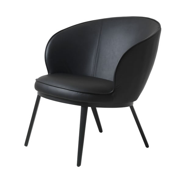 Črn fotelj iz umetnega usnja Unique Furniture Gain