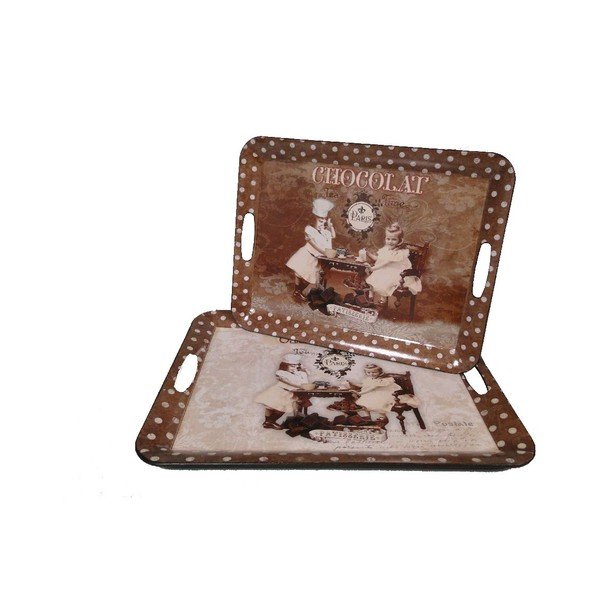 Komplet 2 pladnjev Antic Line Choco Kids