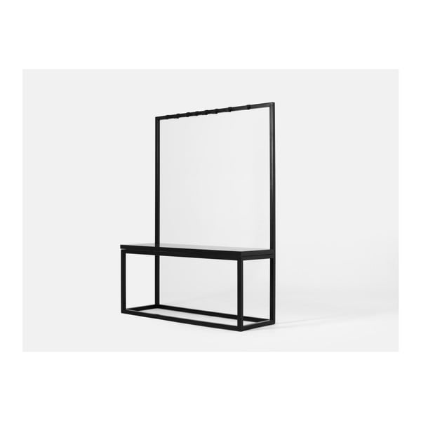 Črn obešalnik za plašče s klopjo CustomForm Next širina 120 cm-image-3