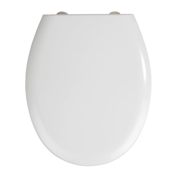 Bela WC deska z enostavnim zapiranjem Wenko Rieti, 44,5 x 37 cm